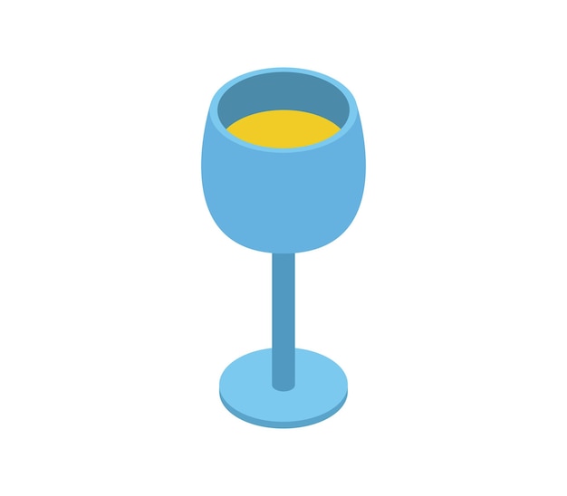 Yellow wine glass isometric