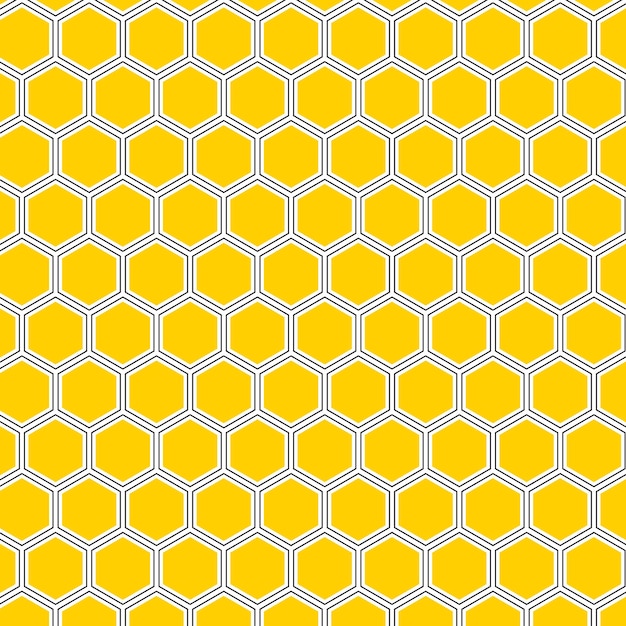 黄色の背景に黄色い六角形を描いた黄色いパターン