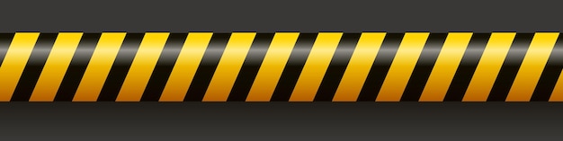 黄黒の信号テープ 警告テープ ベクター クリップアート