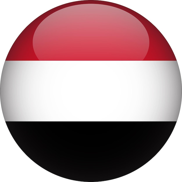 Vector yemen 3d rounded flag button