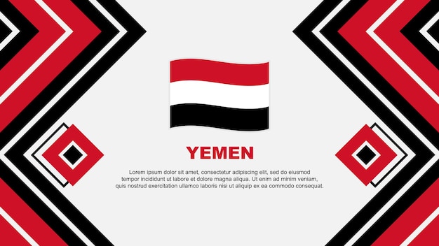 Yemen Flag Abstract Background Design Template Yemen Independence Day Banner Wallpaper Vector Illustration Yemen Design