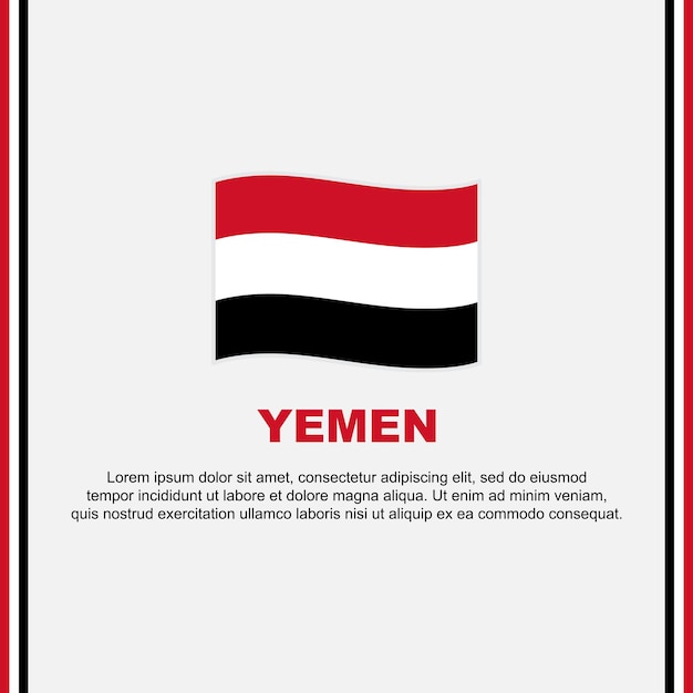Шаблон Фона Флага Йемена Дизайн Баннера ко Дню Независимости Йемена Пост в Социальных Сетях Йемен Мультфильм