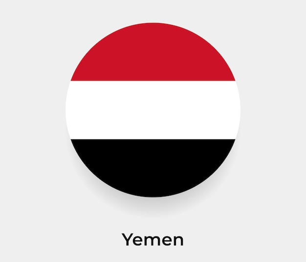 Yemen flag bubble circle round shape icon vector illustration