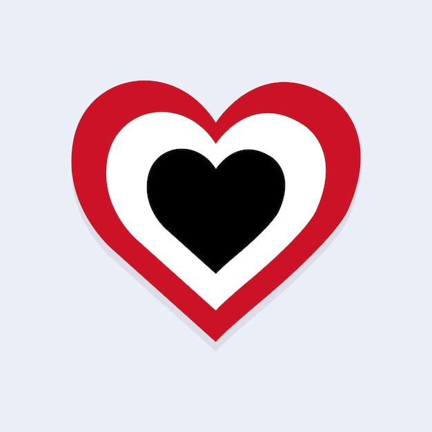 Векторная иллюстрация значка формы сердца флага Йемена