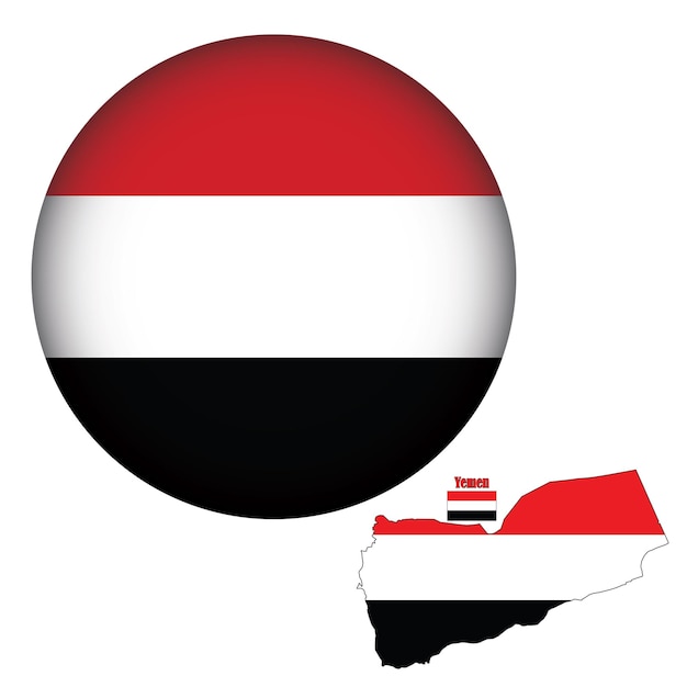 Yemen Flag Round Shape