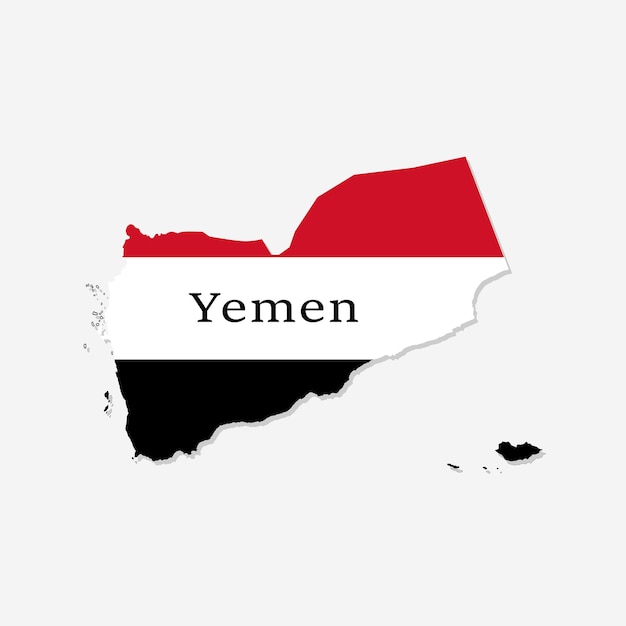 Vector yemen map and flag color vector collection