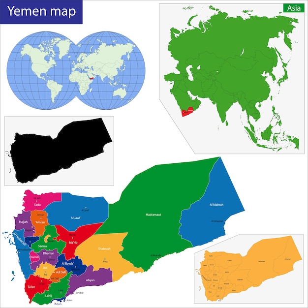 Mappa dello yemen