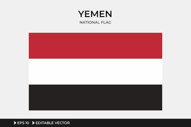 Yemen bandiera nazionale modificabile vector illustrationxaxaeps 10 formato di file facile da usare e modificare