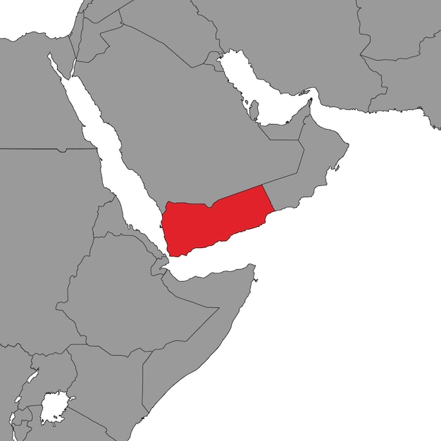 Yemen on world map Vector illustration
