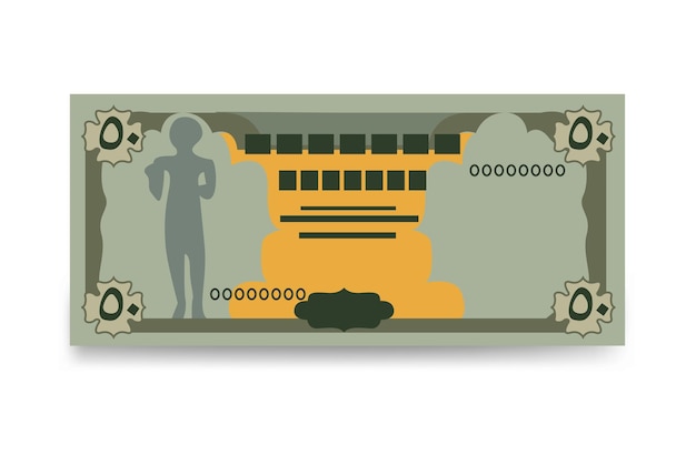 Вектор Йеменский риал векторная иллюстрация йеменские деньги набор пачки банкнот бумажные деньги 50 yer