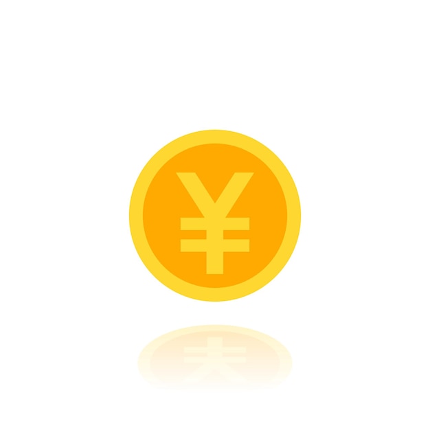 Yen coin vector flat icon