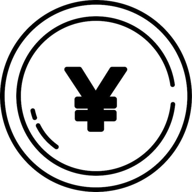 엔 통화 글리프와 선 터 일러스트레이션