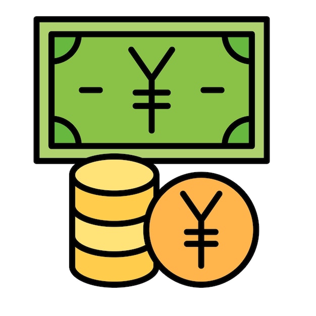 Vector yen currency flat illustration