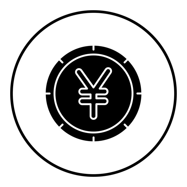 Вектор Икона векторной валюты иен может быть использована для банковского и финансового набора икон