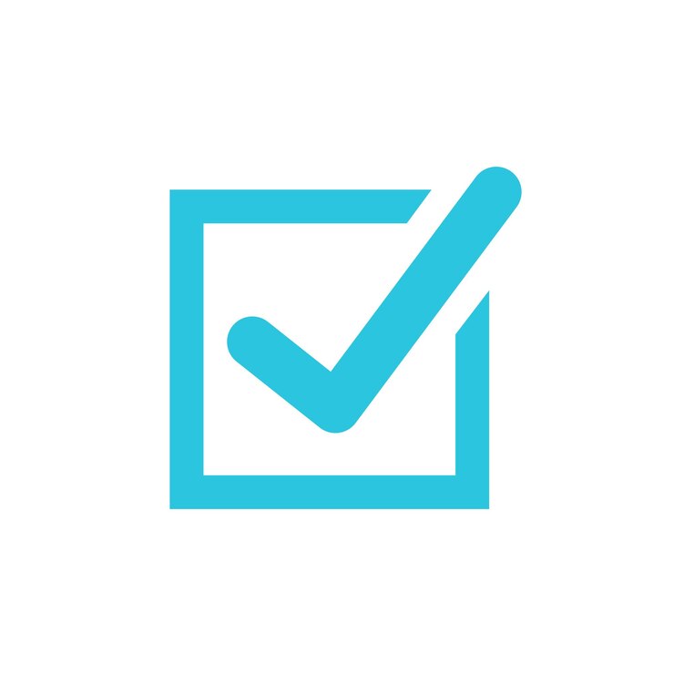 Yes Check mark box icon From blue icon set