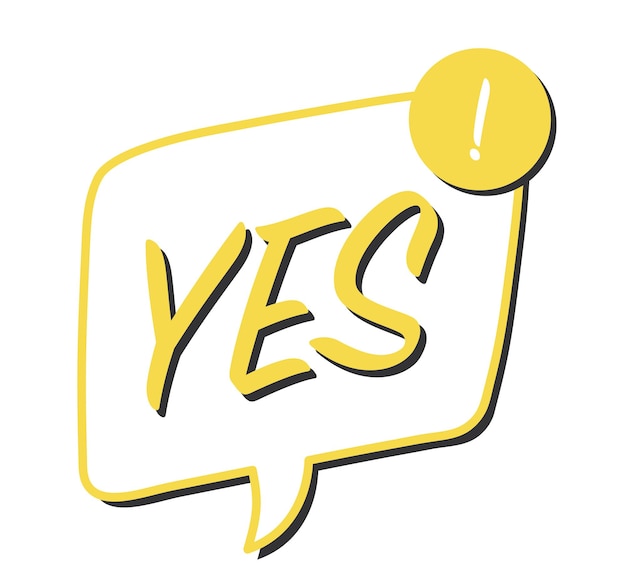 Yes on doodle speech bubble