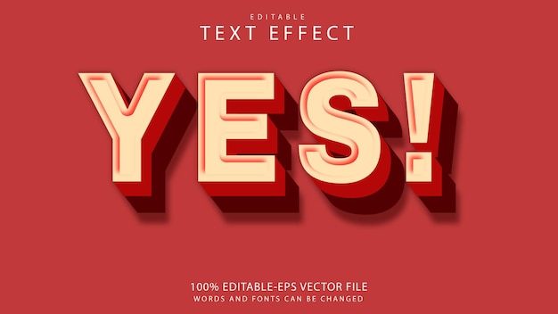 Yes  editable  text effect