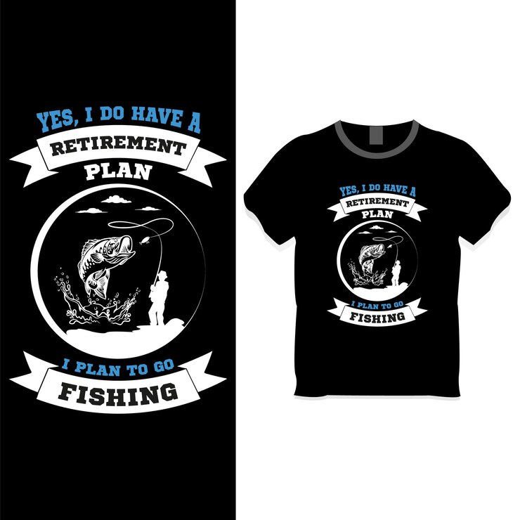 वेक्टर yes, i do have a retirement plan i plan to go fishing t shirt design vector