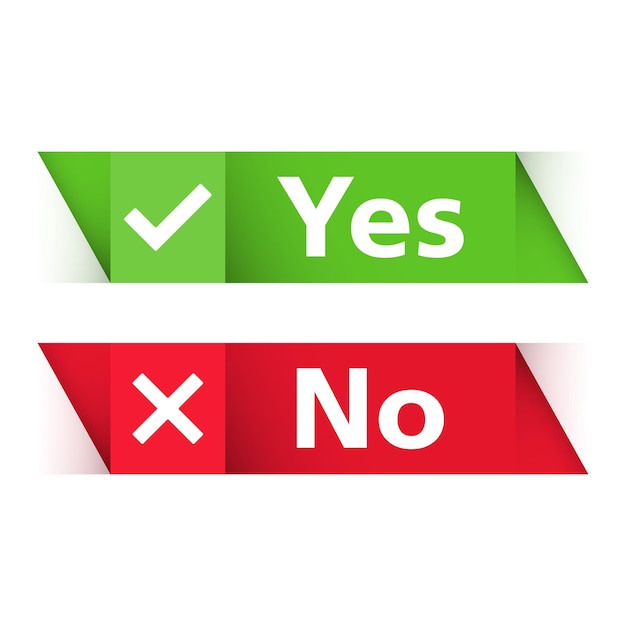 Yes and no banners vector eps10 illustration