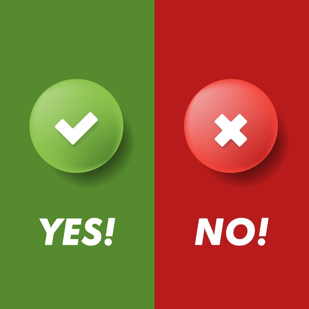 Yes and no button. feedback concept. positive feedback concept. choice button icon. vector illustration