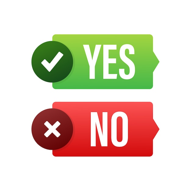 Vector yes and no button illustration