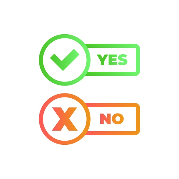 Vector yes and no button for web