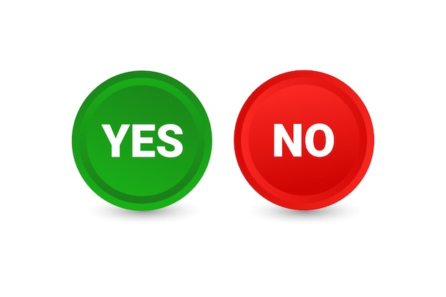 Vector yes and no button with  check mark and cross vector element