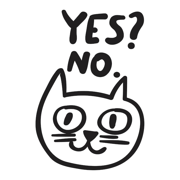 Premium Vector | Yes no cat outline vector graphic design illustration ...