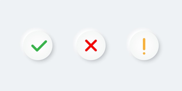 Yes, No, Exclamation sign buttons