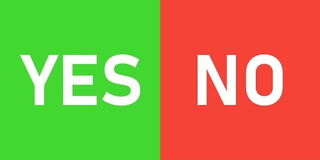 Yes no mark vector flat icon green red vote sticker