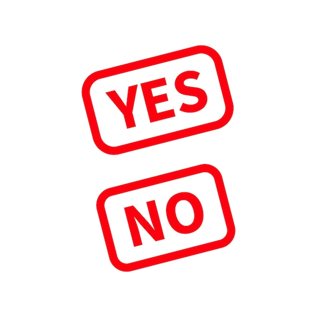 Yes no rubber stamps. seal red vector