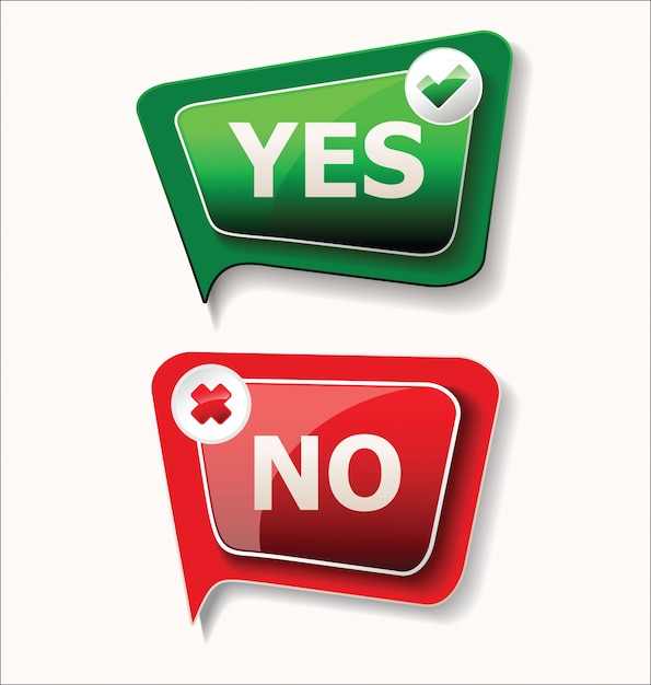 Vector yes and no sign