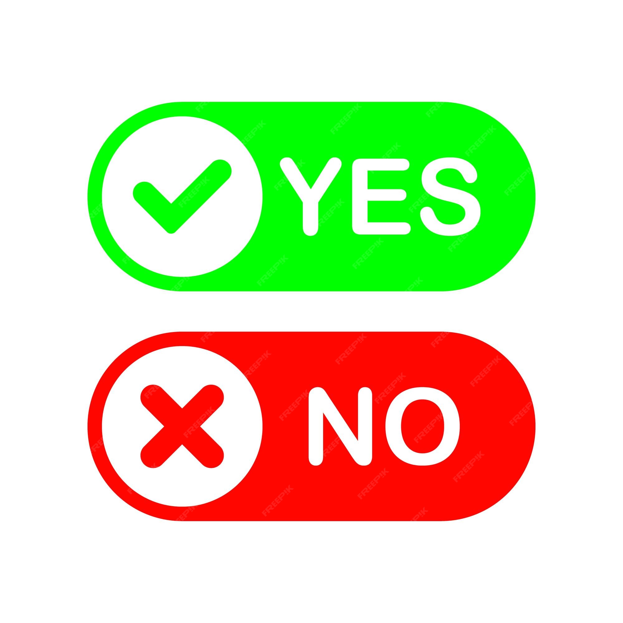 Premium Vector | Yes and no toggle switch button icon