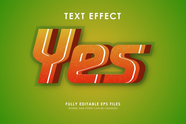 Yes Text effect positive and colorful editable