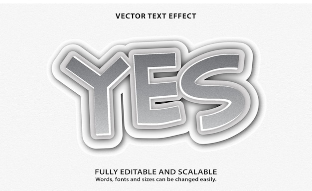 yes typography on a white background vector Free 3d Vector