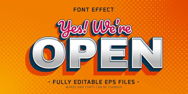 Yes we're open text effect