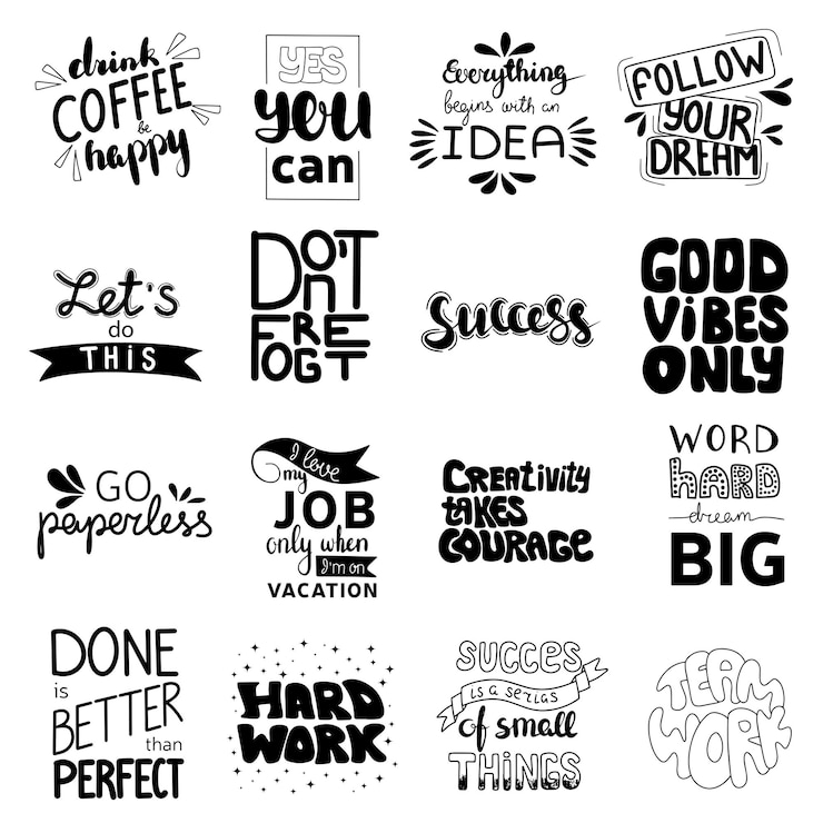 Vector yes you can good vibes only go paperless follow your dream don039t forget success let039s do this