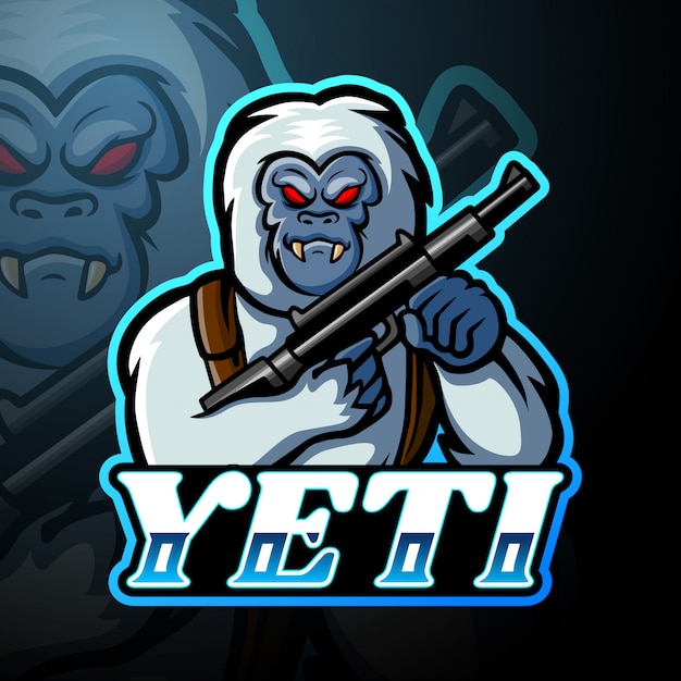 Yeti esport logo mascotte ontwerp