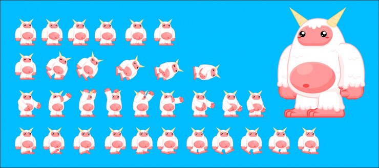 Vector yeti game sprite