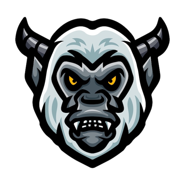 Yeti head logo mascotte design