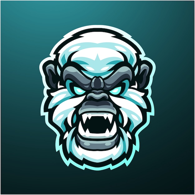 Yeti head mascot logo