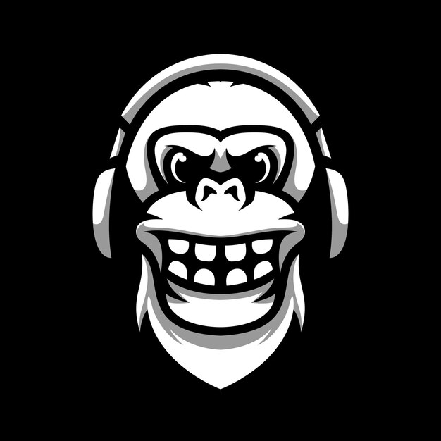 Vector yeti headphone mascot design vector