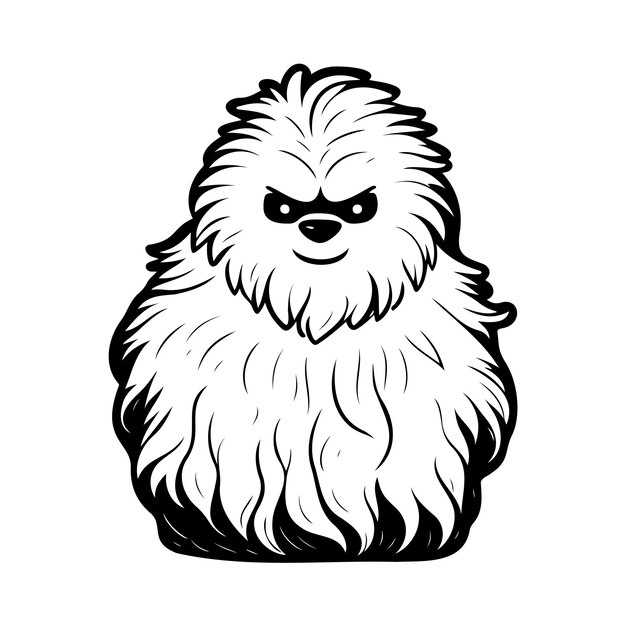 Vector yeti icon hand draw black colour winter christmas logo symbol perfect