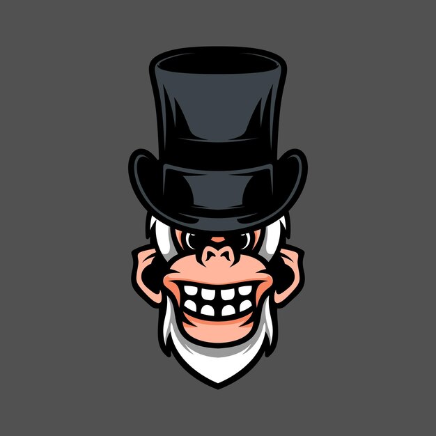 Yeti tophat mascot design vector