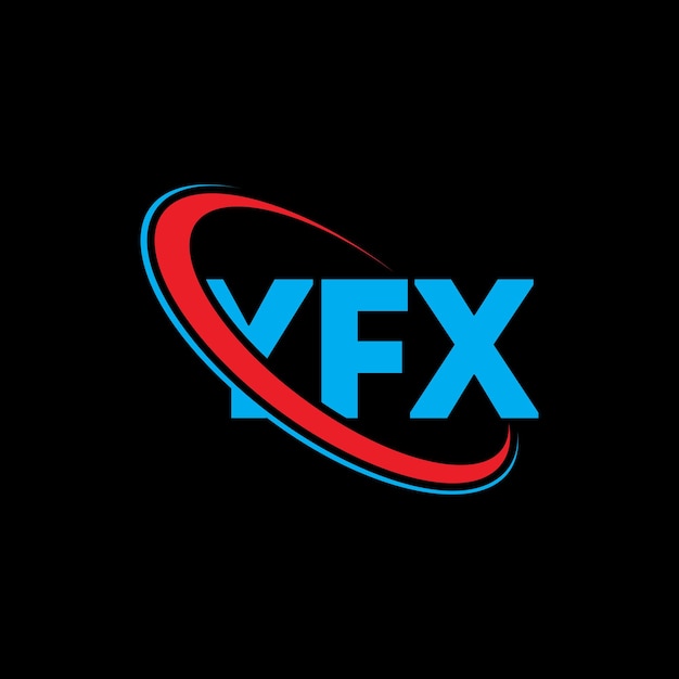 ベクトル yfx ローゴ yfx 字母 yfx 文字 ローゴデザイン イニシャル yfx ロゴ 円と大文字のモノグラム ロゴ yfx テクノロジービジネスと不動産ブランドのタイポグラフィ