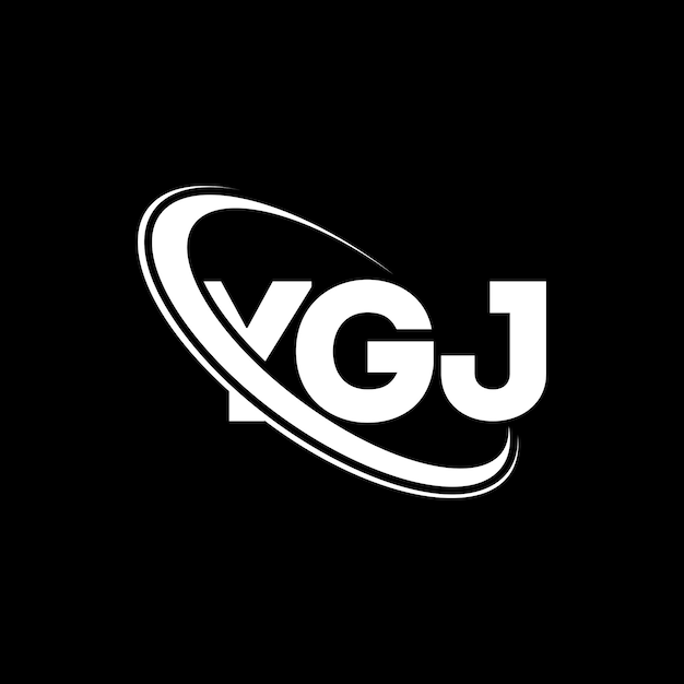 YGJ ロゴ YGJ 文字 YGJ イニシャル YGJロゴ 円と大文字で結びついたYGJロボ YGJテクノロジービジネスと不動産ブランドのタイポグラフィー