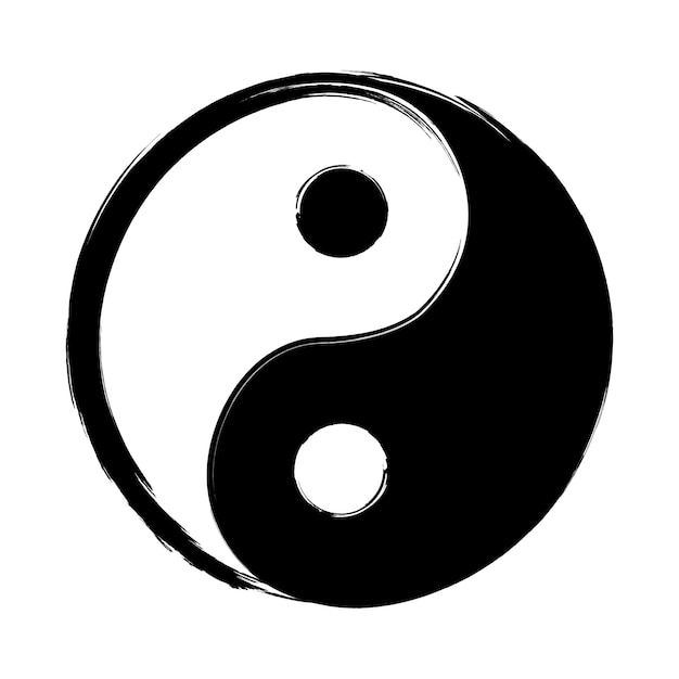 Yin en Yang Taoïsme symbool Zwart en wit Twee tegengestelde maar complementaire krachten Harmonie in het leven