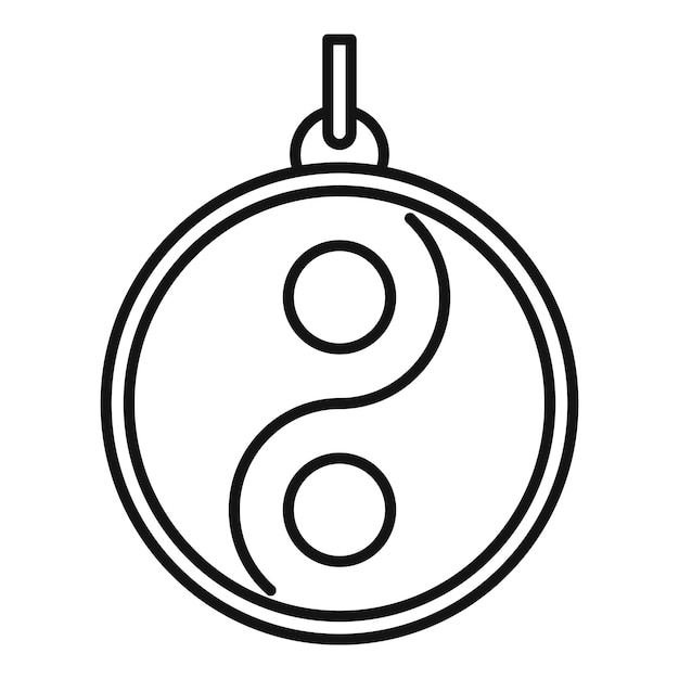 Vector yin yang embleem pictogram overzicht yin yang embleem vector pictogram voor webdesign geïsoleerd op een witte achtergrond