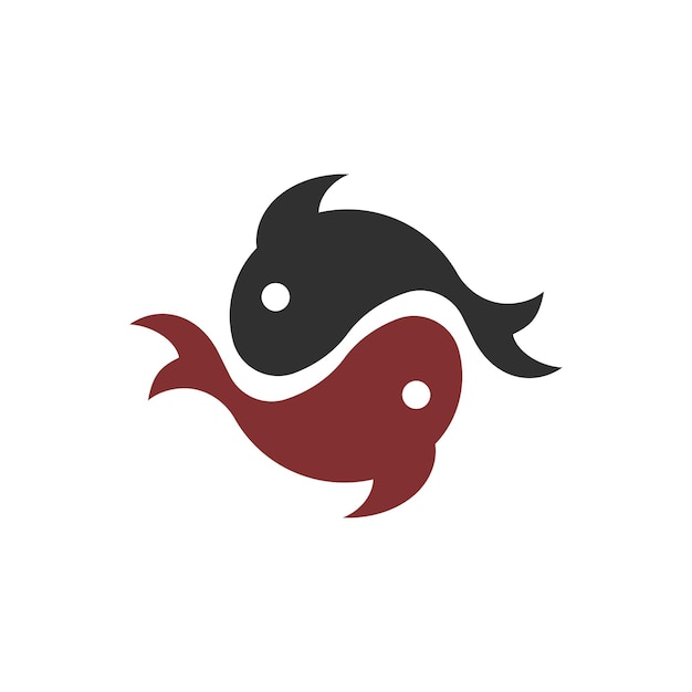 Vector yin yang fish logo