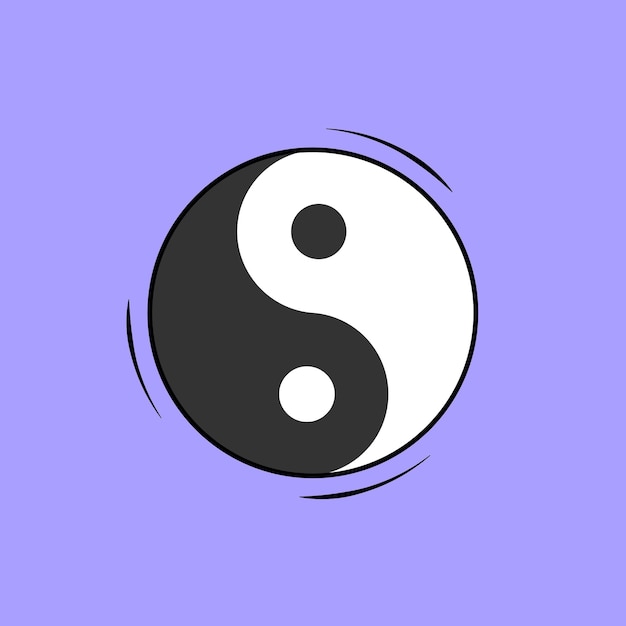 Yin yang flat vector icon and illustration